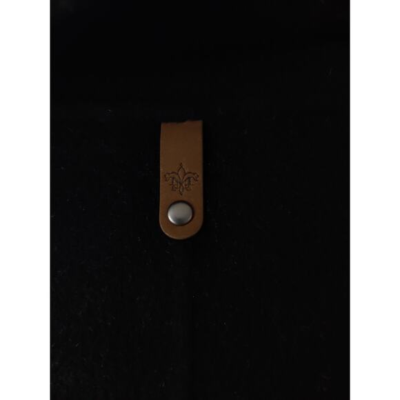 Mackage Black Gray Vane Jacket Leather Wool Cashmere Coat Waterfall Collar XS - Picture 9 of 9